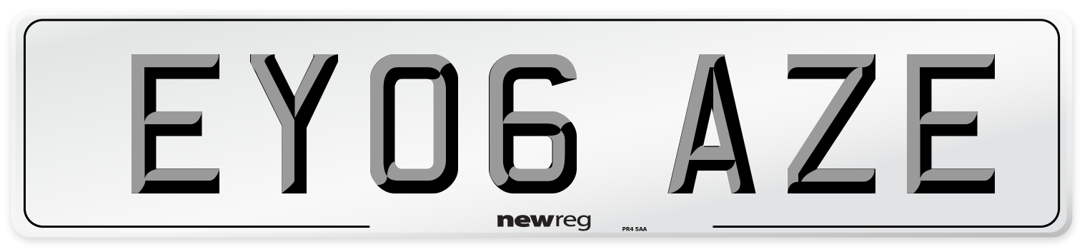 EY06 AZE Number Plate from New Reg